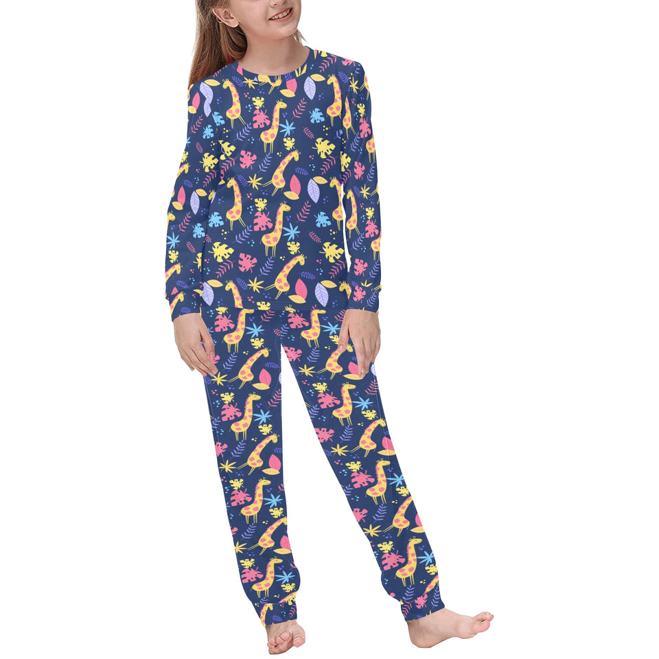 Giraffe Pattern Print Design 04 Kids' Boys' Girls' All Over Print Pajama Set