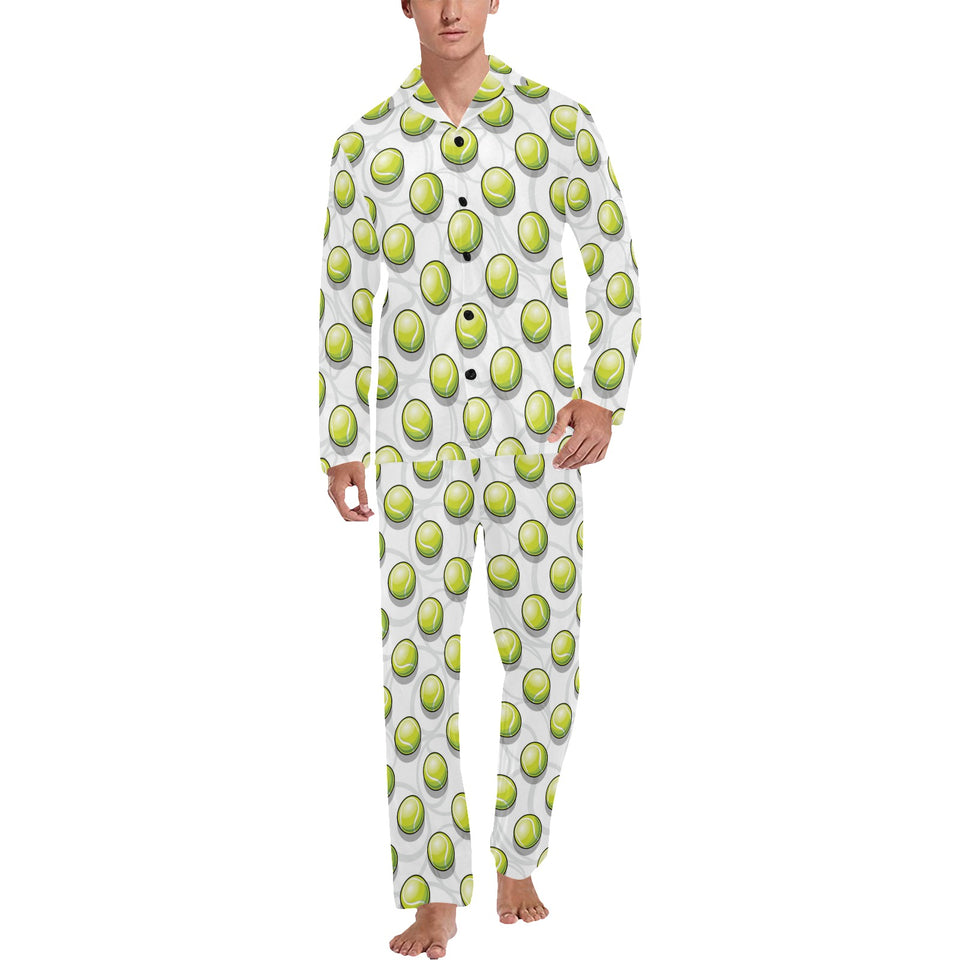 Tennis Pattern Print Design 05 Men's Long Pajama Set