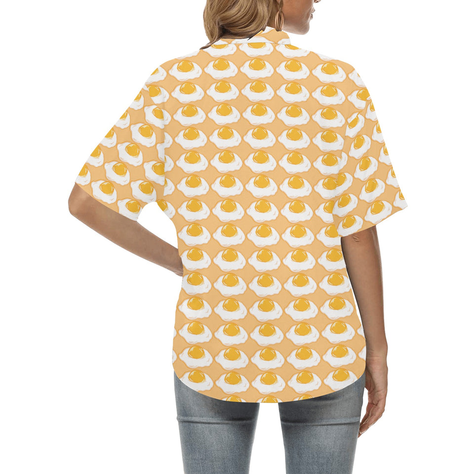 Fried Eggs Pattern Print Design 04 Women's All Over Print Hawaiian Shirt