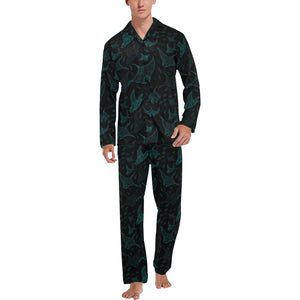 Stingray Pattern Print Design 02 Men's Long Pajama Set