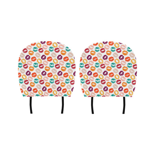 Lips Pattern Print Design 03 Car Headrest Cover