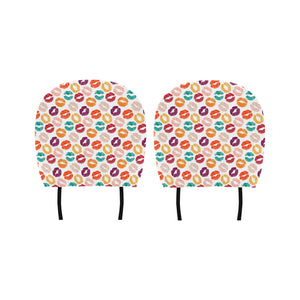 Lips Pattern Print Design 03 Car Headrest Cover