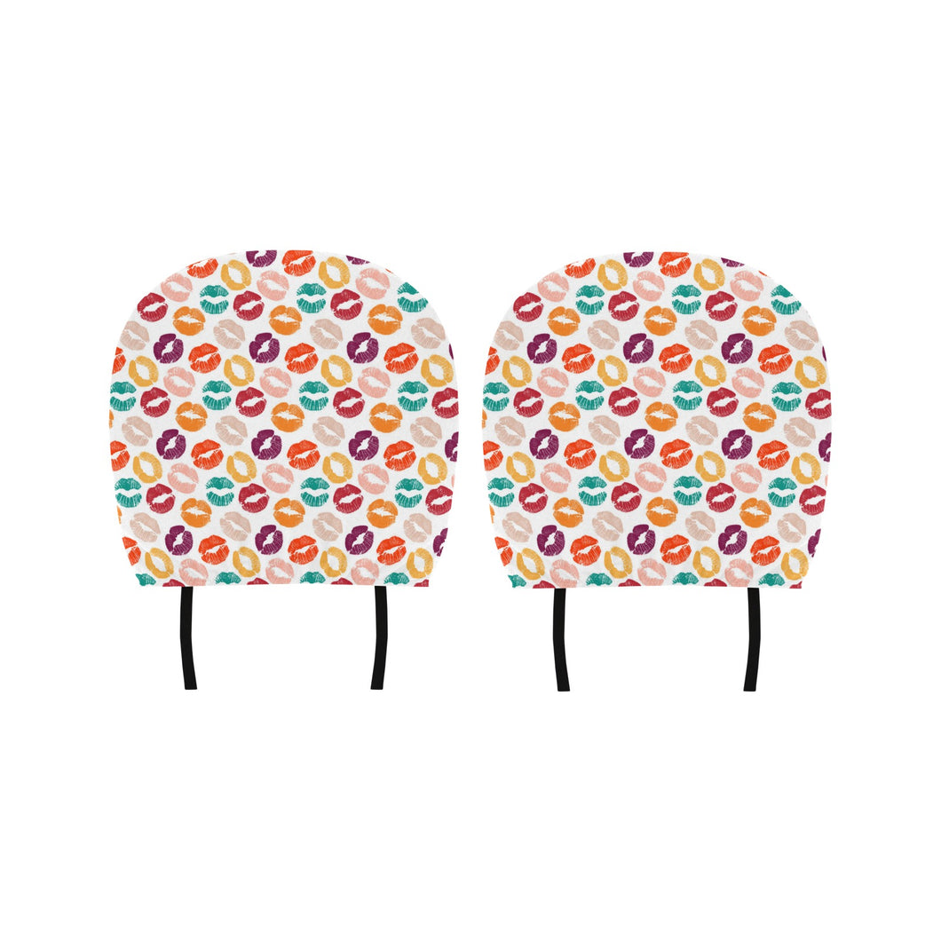 Lips Pattern Print Design 03 Car Headrest Cover