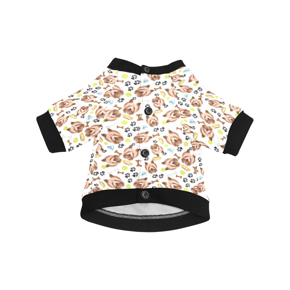 Yorkshire Terrier Pattern Print Design 05 All Over Print Pet Dog Round Neck Fuzzy Shirt