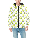 Tennis Pattern Print Design 05 Men's Padded Hooded Jacket(ModelH42)