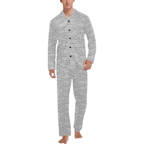 Brick Printed Pattern Print Design 01 Men's Long Pajama Set