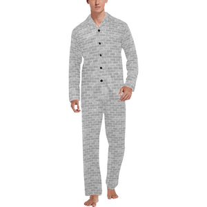 Brick Printed Pattern Print Design 01 Men's Long Pajama Set