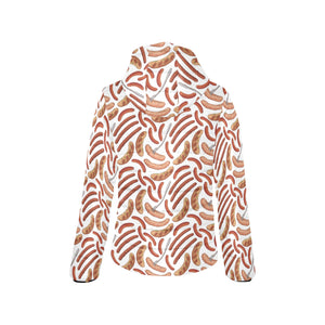 Sausage Pattern Print Design 05 Women's Padded Hooded Jacket