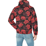 Rose Pattern Print Design 01 Men's Padded Hooded Jacket(ModelH42)