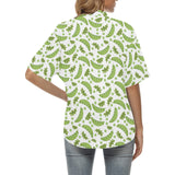 Green Peas Pattern Print Design 02 Women's All Over Print Hawaiian Shirt