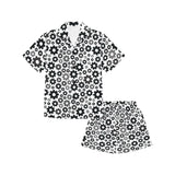 Gear Pattern Print Design 01 Kids' Boys' Girls' V-Neck Short Pajama Set