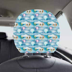 Hot Air Balloon in Night Sky Pattern Car Headrest Cover