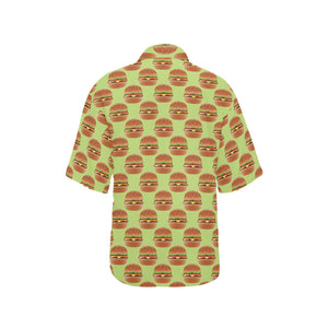 Hamburger Pattern Print Design 02 Women's All Over Print Hawaiian Shirt