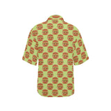 Hamburger Pattern Print Design 02 Women's All Over Print Hawaiian Shirt