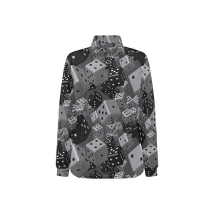 Dice Pattern Print Design 05 Women's Long Sleeve Polo Shirt