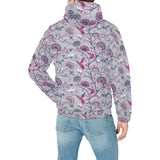 Hummingbird Pattern Print Design 04 Men's Padded Hooded Jacket(ModelH42)