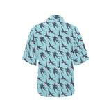 Swallow Pattern Print Design 01 Women's All Over Print Hawaiian Shirt