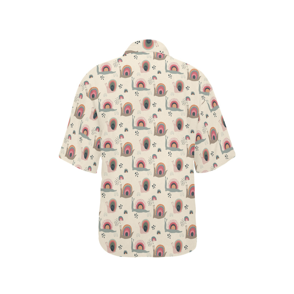 Snail Pattern Print Design 04 Women's All Over Print Hawaiian Shirt