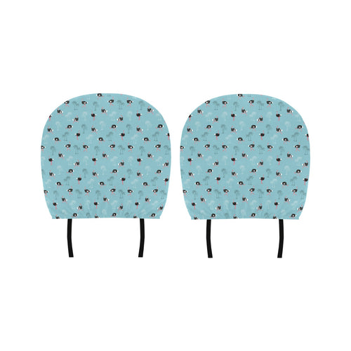 Ostrich Pattern Print Design 05 Car Headrest Cover