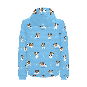 Jack Russel Pattern Print Design 04 Men's Padded Hooded Jacket(ModelH42)