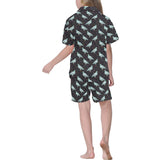 Pigeon Pattern Print Design 01 Kids' Boys' Girls' V-Neck Short Pajama Set