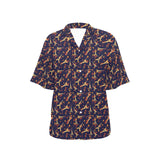 Eiffel Tower Pattern Print Design 02 Women's All Over Print Hawaiian Shirt