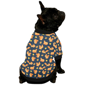 Squirrel Pattern Print Design 05 All Over Print Pet Dog Round Neck Fuzzy Shirt