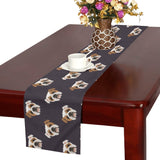 English Bulldog Pattern Print Design 03 Table Runner