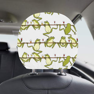 Frog drunk Pattern Car Headrest Cover