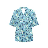 Swallow Pattern Print Design 05 Women's All Over Print Hawaiian Shirt