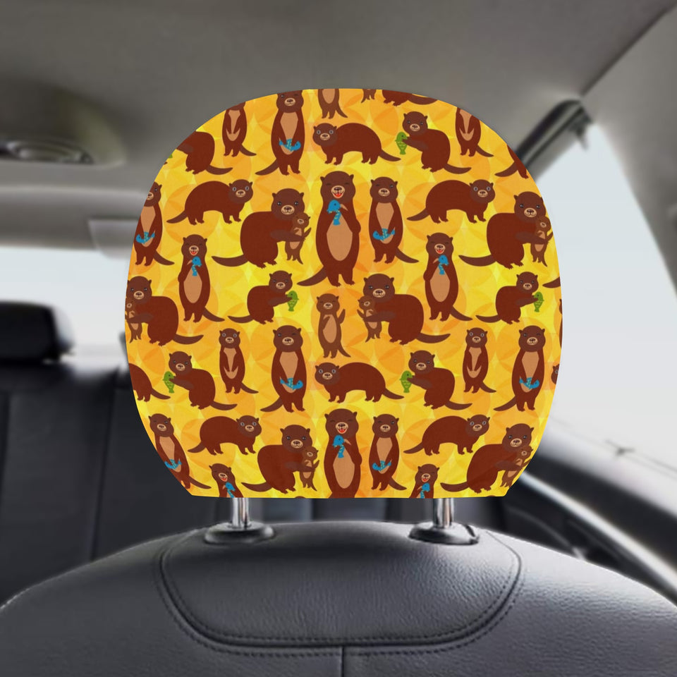 Otter Pattern Car Headrest Cover