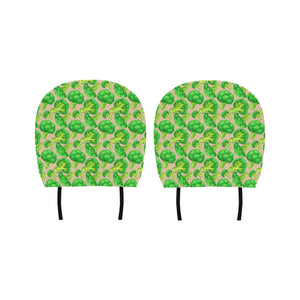 Broccoli Pattern Pink background Car Headrest Cover