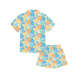 Gear Pattern Print Design 04 Kids' Boys' Girls' V-Neck Short Pajama Set