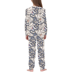 Snake Leaves Pattern Kids' Boys' Girls' All Over Print Pajama Set