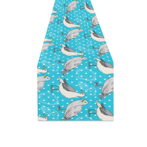 Seagull Pattern Print Design 02 Table Runner