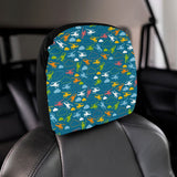 Color Helicopter Pattern Car Headrest Cover