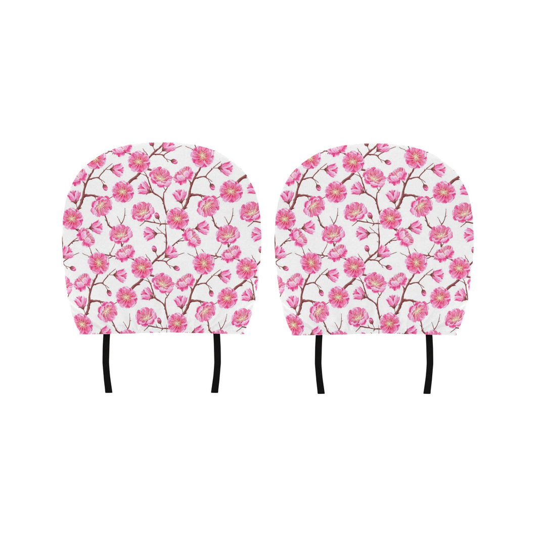 Pink Sakura Pattern Car Headrest Cover