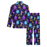 Alien Pattern Print Design 01 Men's Long Pajama Set