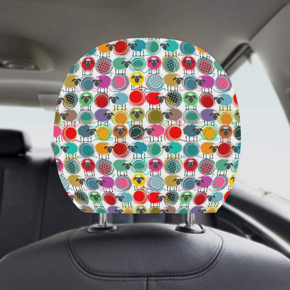 Colorful Sheep Pattern Car Headrest Cover