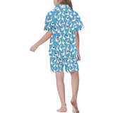 Pelican Pattern Print Design 04 Kids' Boys' Girls' V-Neck Short Pajama Set