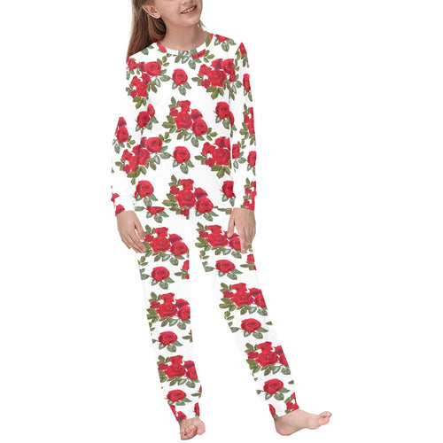 Rose Pattern Print Design 05 Kids' Boys' Girls' All Over Print Pajama Set