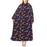 Eiffel Tower Pattern Print Design 02 Blanket Robe with Sleeves