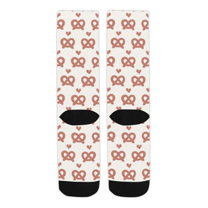 Pretzels Pattern Print Design 01 Crew Socks