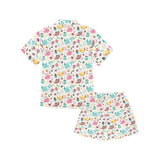 Tea pots Pattern Print Design 05 Kids' Boys' Girls' V-Neck Short Pajama Set