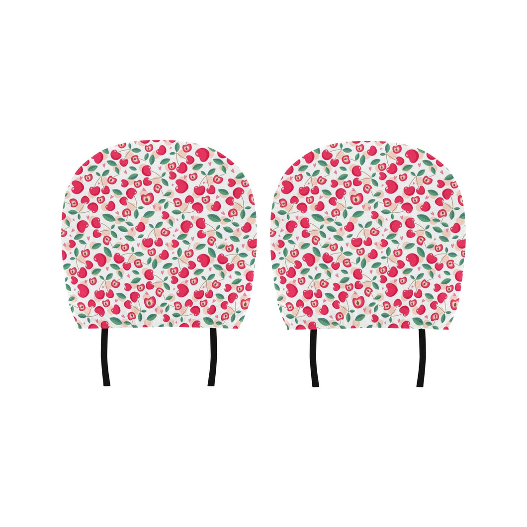 Cherry Heart Pattern Car Headrest Cover