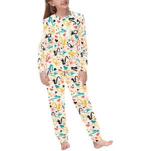 Saxophone Pattern Background Kids' Boys' Girls' All Over Print Pajama Set