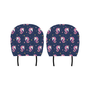 Unicorn Head Pattern Car Headrest Cover