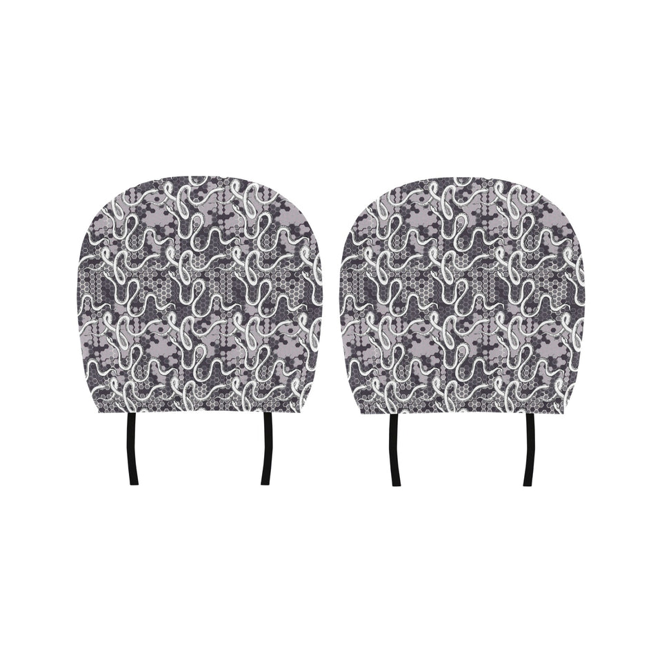 Snake Gray Pattern Car Headrest Cover