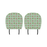 Windmill Green Pattern Car Headrest Cover