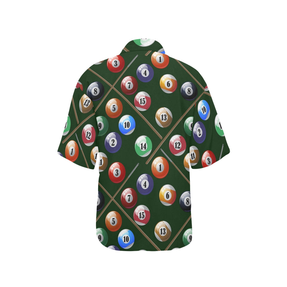 Billiard Ball Pattern Print Design 03 Women's All Over Print Hawaiian Shirt